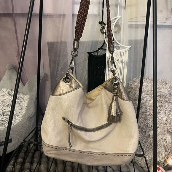 The Sak | Stone & Silver Color Block Indio Leather Hobo - Picture 6 of 11